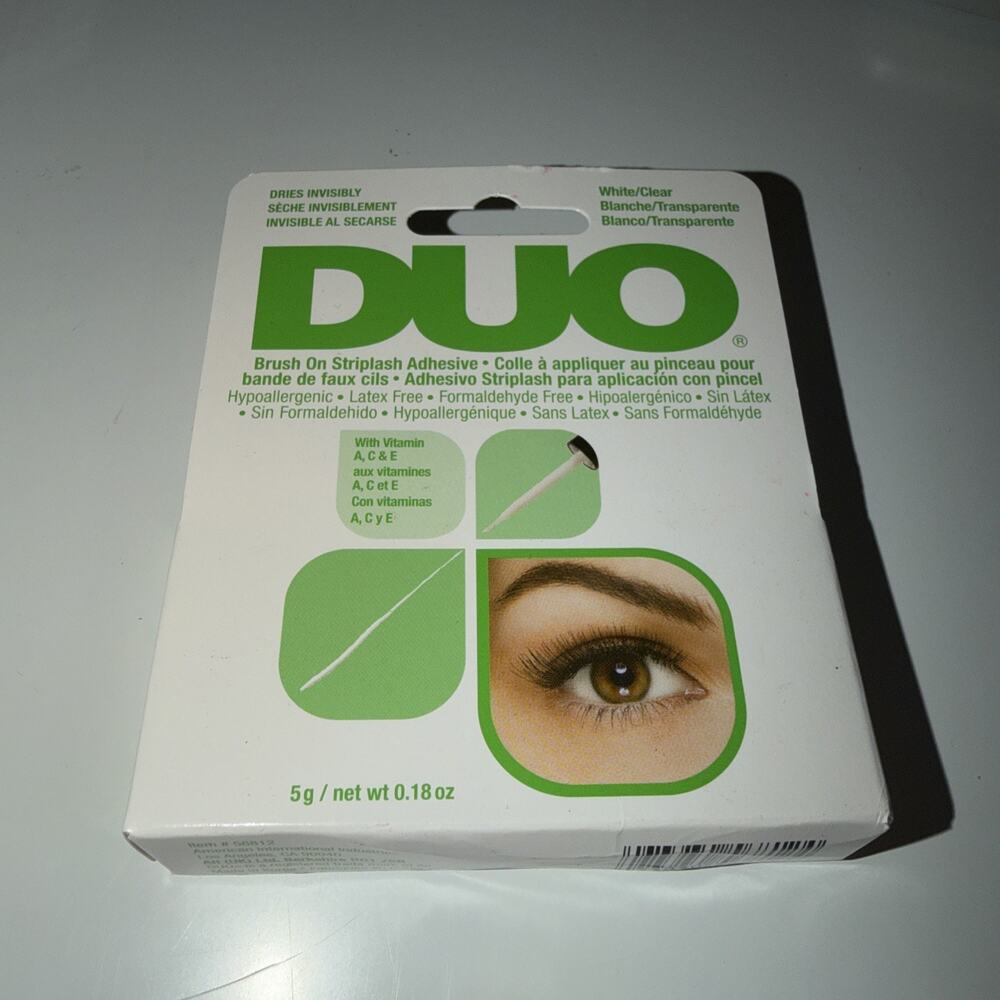 DUO Brush-On Liquid Lash Glue, Eyelash Adhesive, White/Clear, 0.18 oz